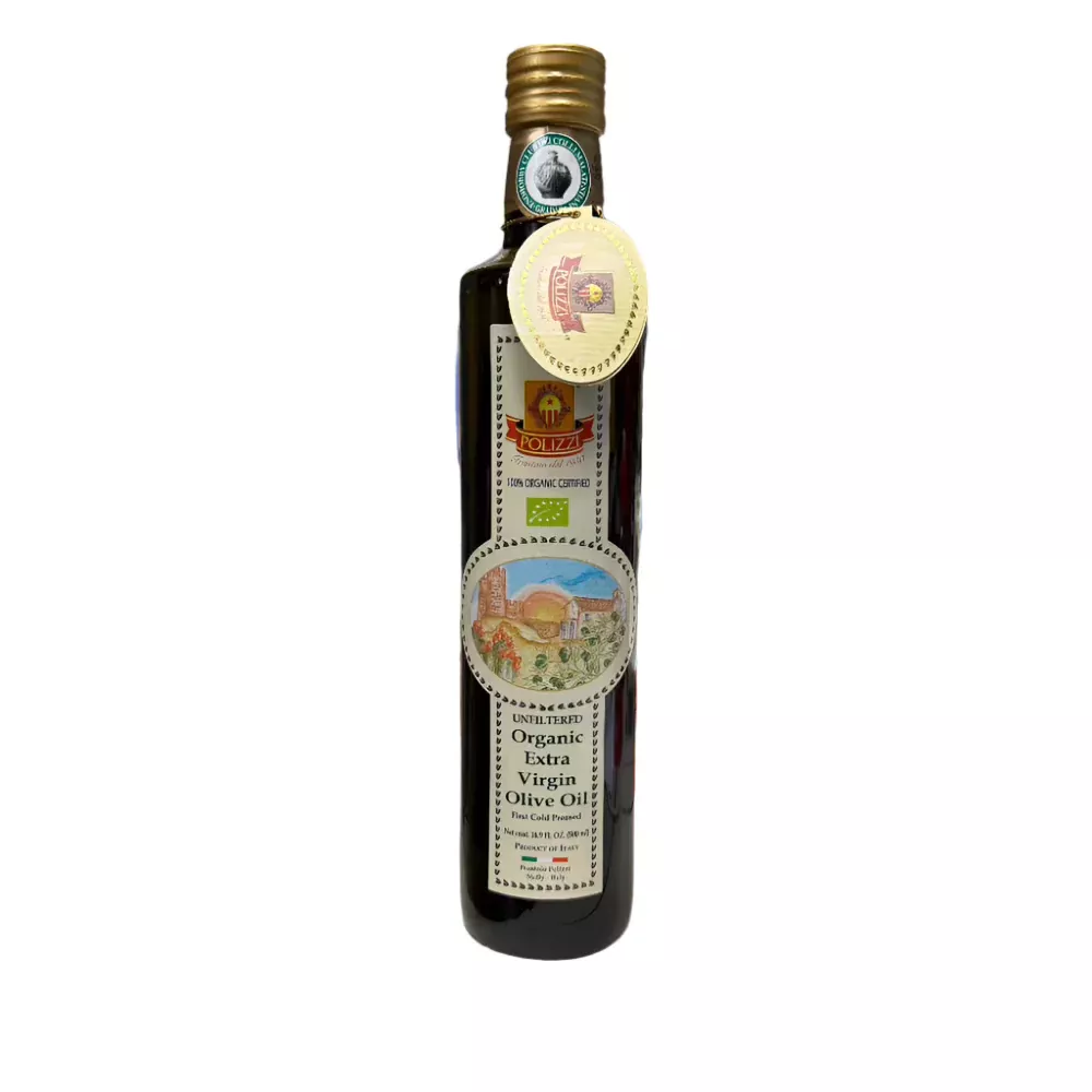 Polizzi 100% Organic Sicilian Extra Virgin Olive Oil, First Cold Press, 16.9 oz | 500 ml