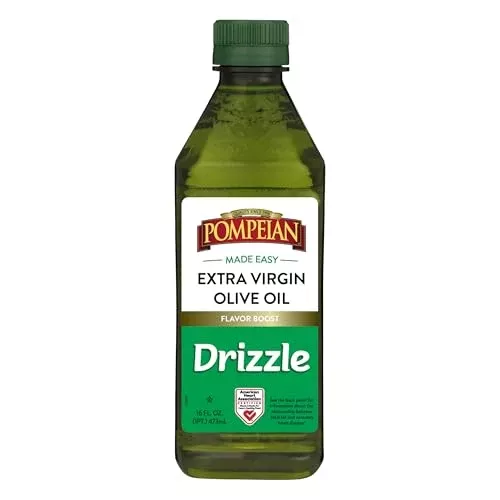 Pompeian Made Easy Drizzle Extra Virgin Olive Oil, Flavor Boost, Perfect For Boosting The Flavor Of Salads And Vegetables, American Heart Association Certified, Non-Allergenic, Non-Gmo, 16 Fl Oz (Pack Of 1)