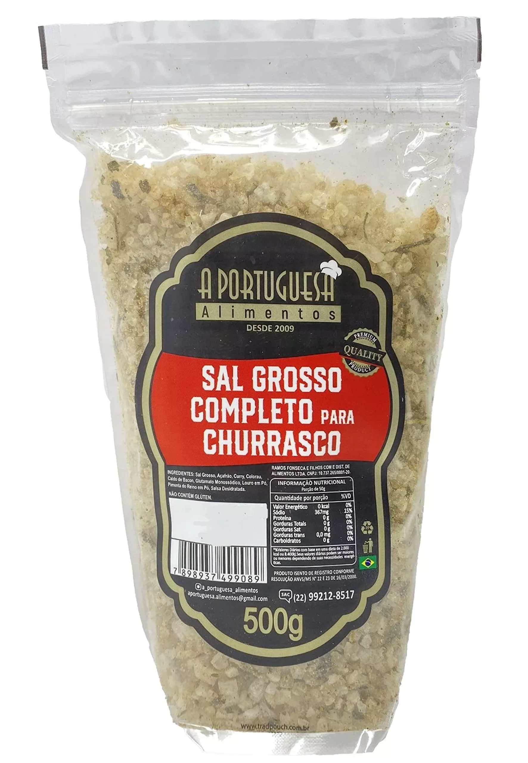 A Portuguesa Brazilian Complete Seasoning For Bbq, 17.63 Oz - Tempero Completo Para Churrasco - 500 G
