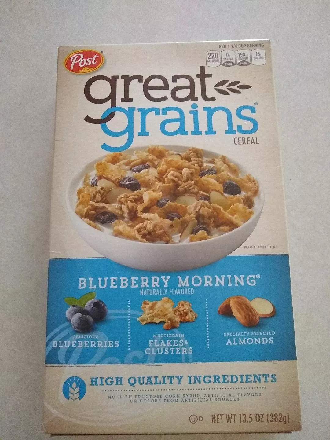 Post Blueberry Morning Cereal, 13.5-Ounce Boxes (Pack Of 4)