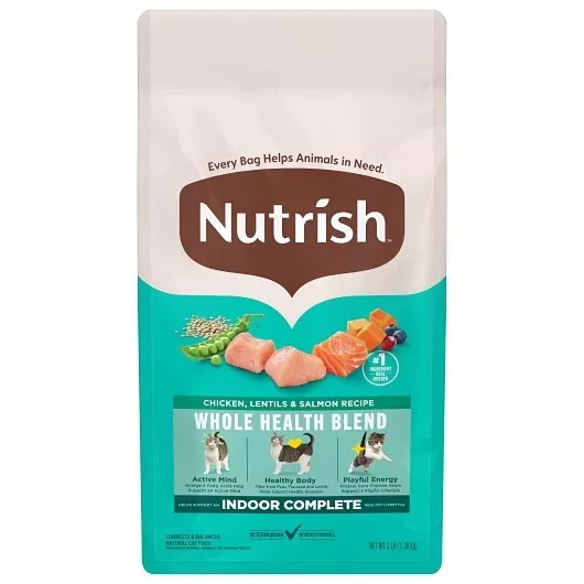 Post Consumer Brands PET Rachel Ray Nutrish Chicken with Lentils and Salmon Indoor Complete Dry Cat Food 4 - 48 Ounce