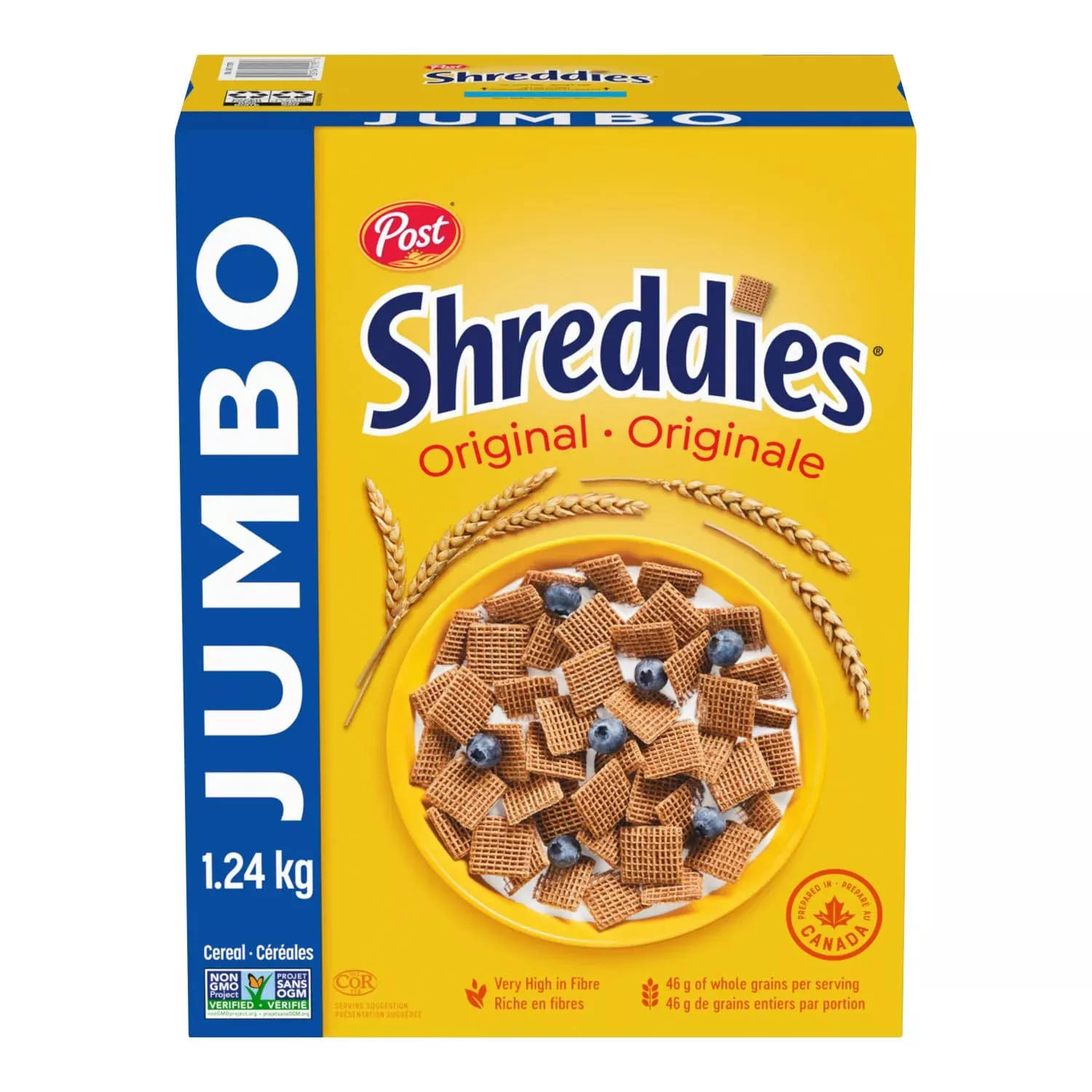 Post Jumbo Shreddies Cereal, 1.24Kg/43.73Oz {Imported From Canada}