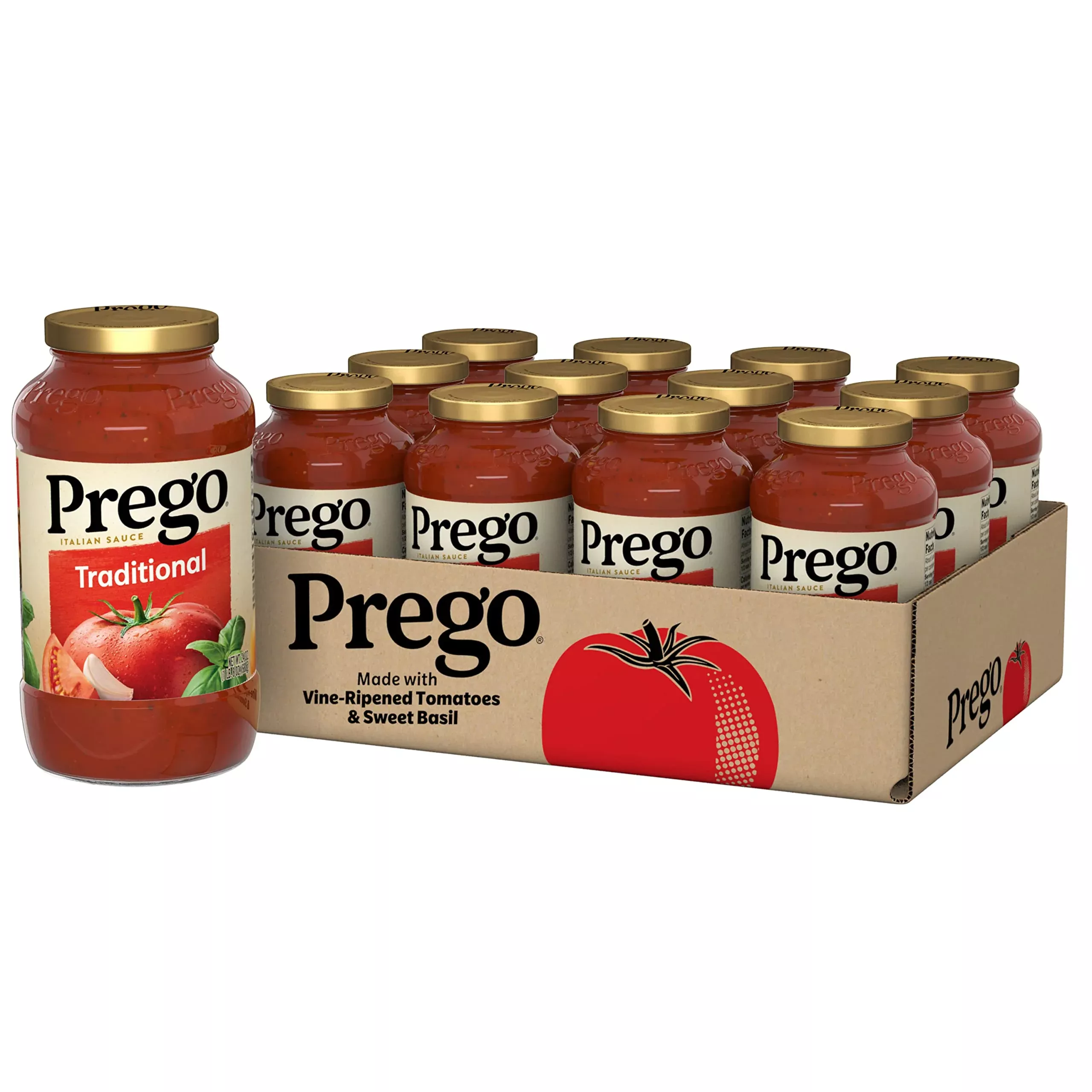 Prego Traditional Pasta Sauce, 24 Oz Jar (Case Of 12)