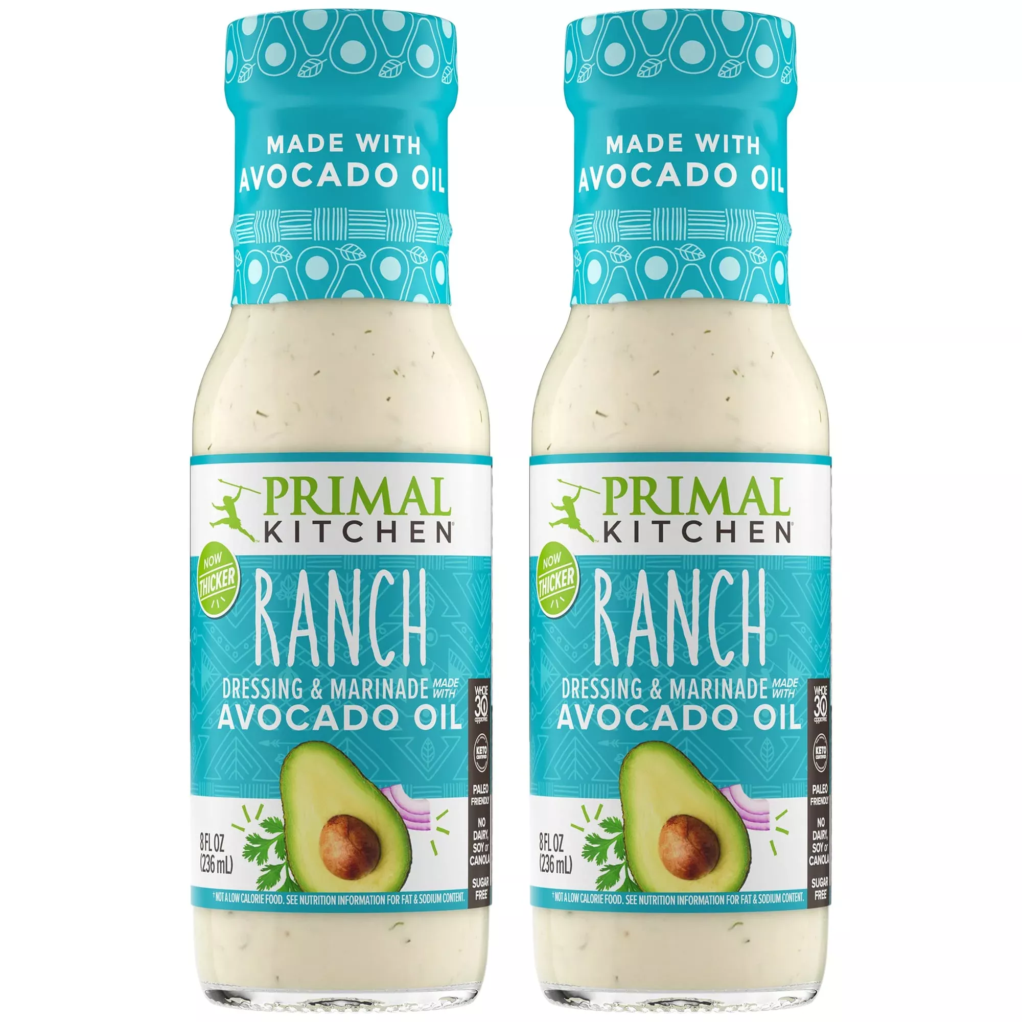 Primal Kitchen Ranch Dressing & Marinade, Made With Avocado Oil And Cage-Free Eggs, 8 Fluid Ounces, Pack Of 2
