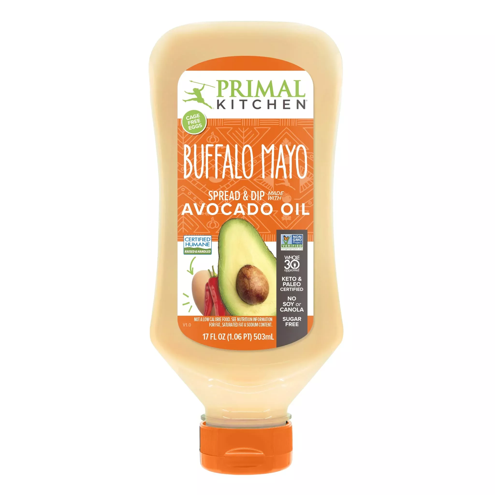 Primal Kitchen Squeeze Buffalo Mayo Made With Avocado Oil, 17 Ounces