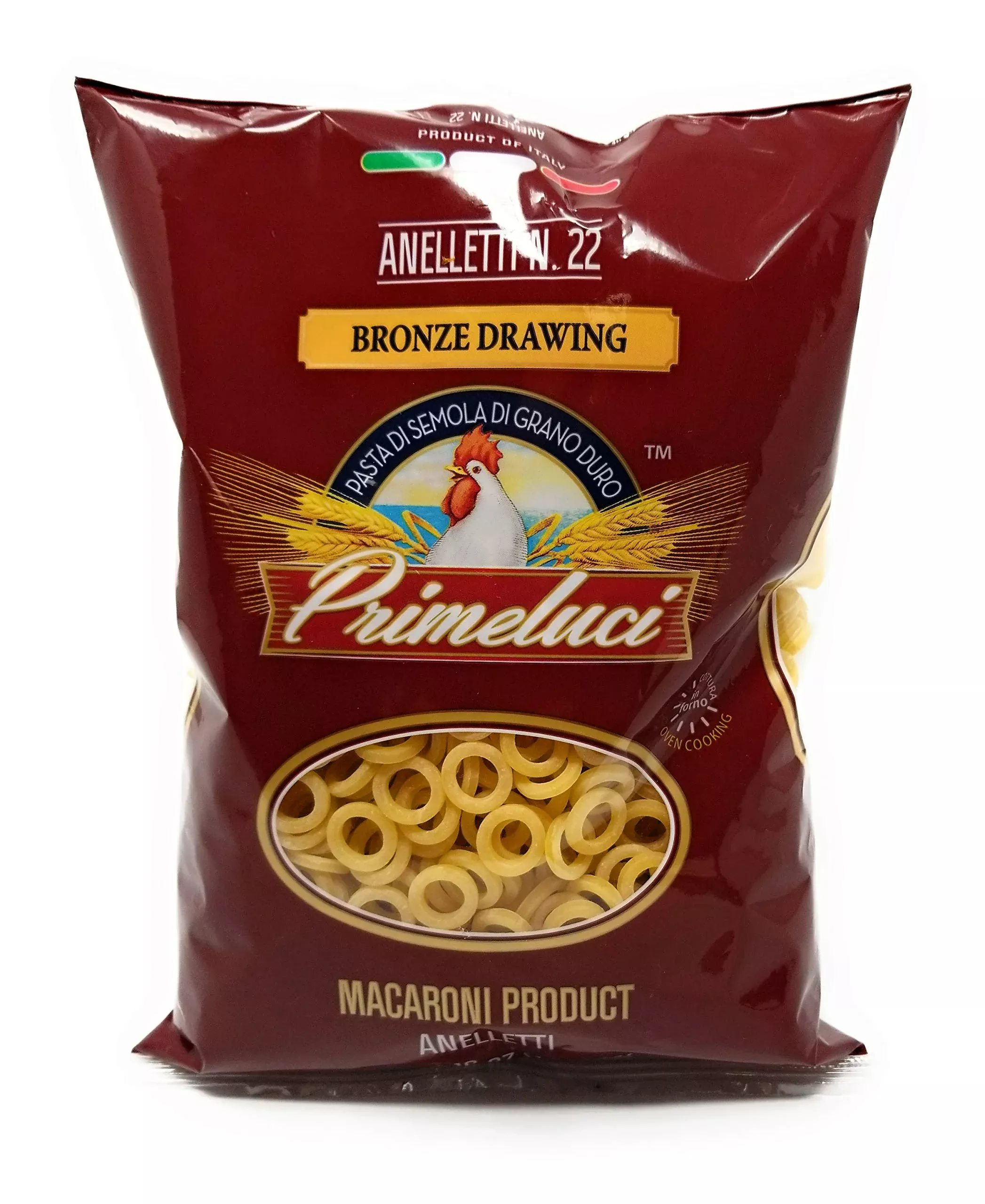 Primeluci Anelletti Durum Wheat Semolina Pasta - 1 Lb (Pack Of 4)