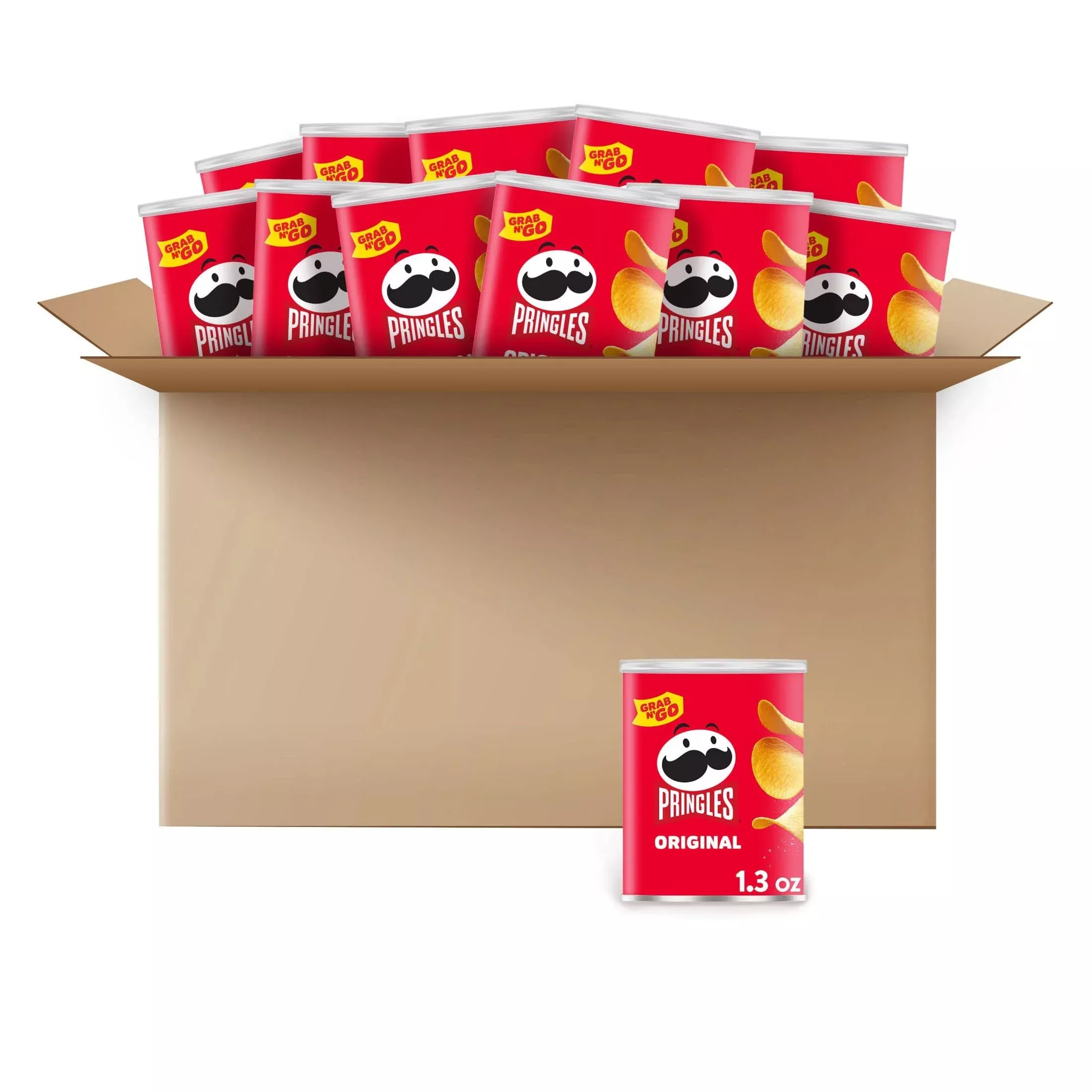 Pringles Potato Crisps Chips, Original, 1.3Oz (12 Count)