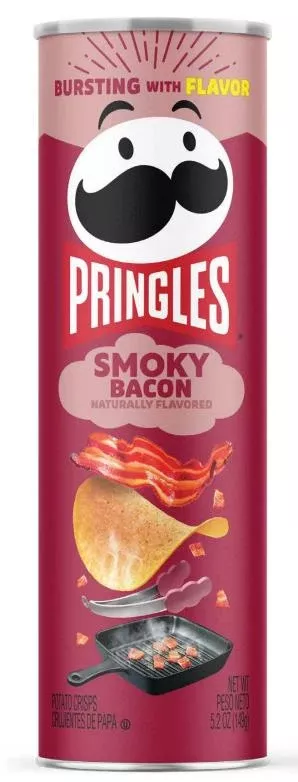 Pringles Smoky Bacon Chips 5.2oz Can