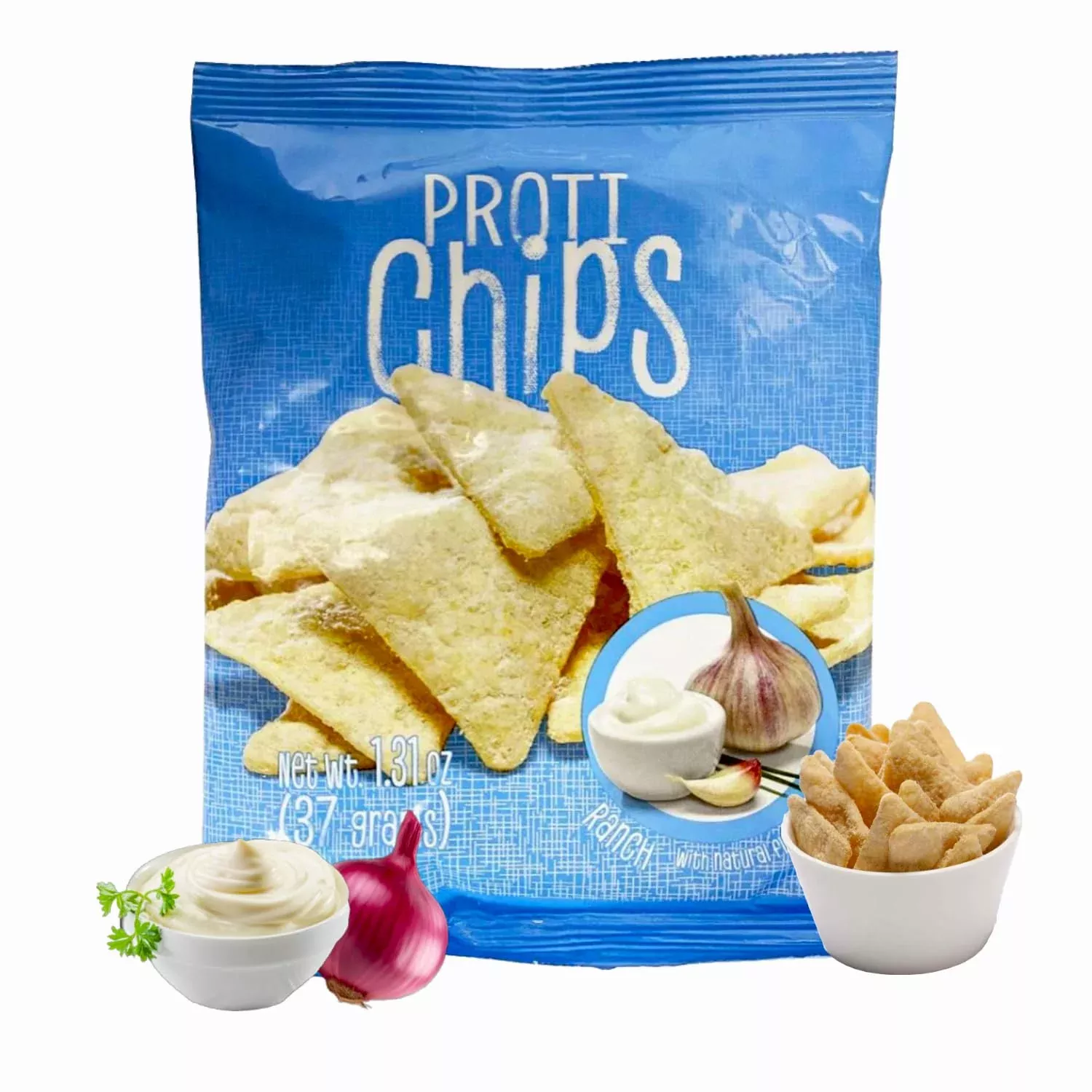 Protiwise Ranch Protein Chips | High Protein 15G, High Fiber | Gluten-Free, Low Calorie, Low Carb Snack | Guilt-Free Healthy Snacks | 7/Bags
