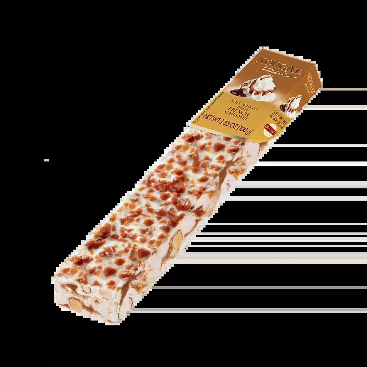 Quaranta Soft Nougat w/ Salted Caramel, Torrone Stick, 3.5 oz | 100g