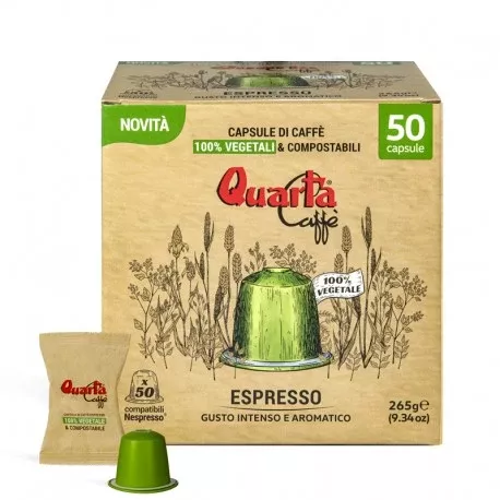 Quarta CaffèIntense and aromatic, compostable&100% vegetable Nespresso Capsules, 30pcs