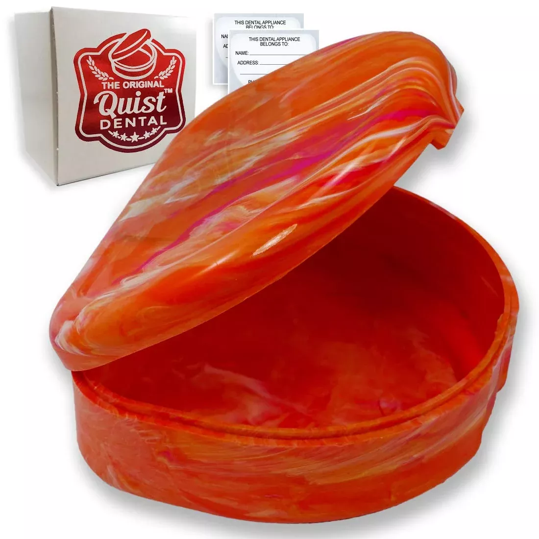 Quist (Tm) Orthodontic Retainer Case (Orange)
