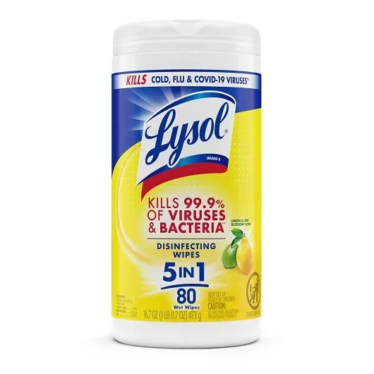Reckitt Hygiene & Home Lysol(r) Disinfecting Wipes - Lemon & Lime Blossom(r) 6/80 Count