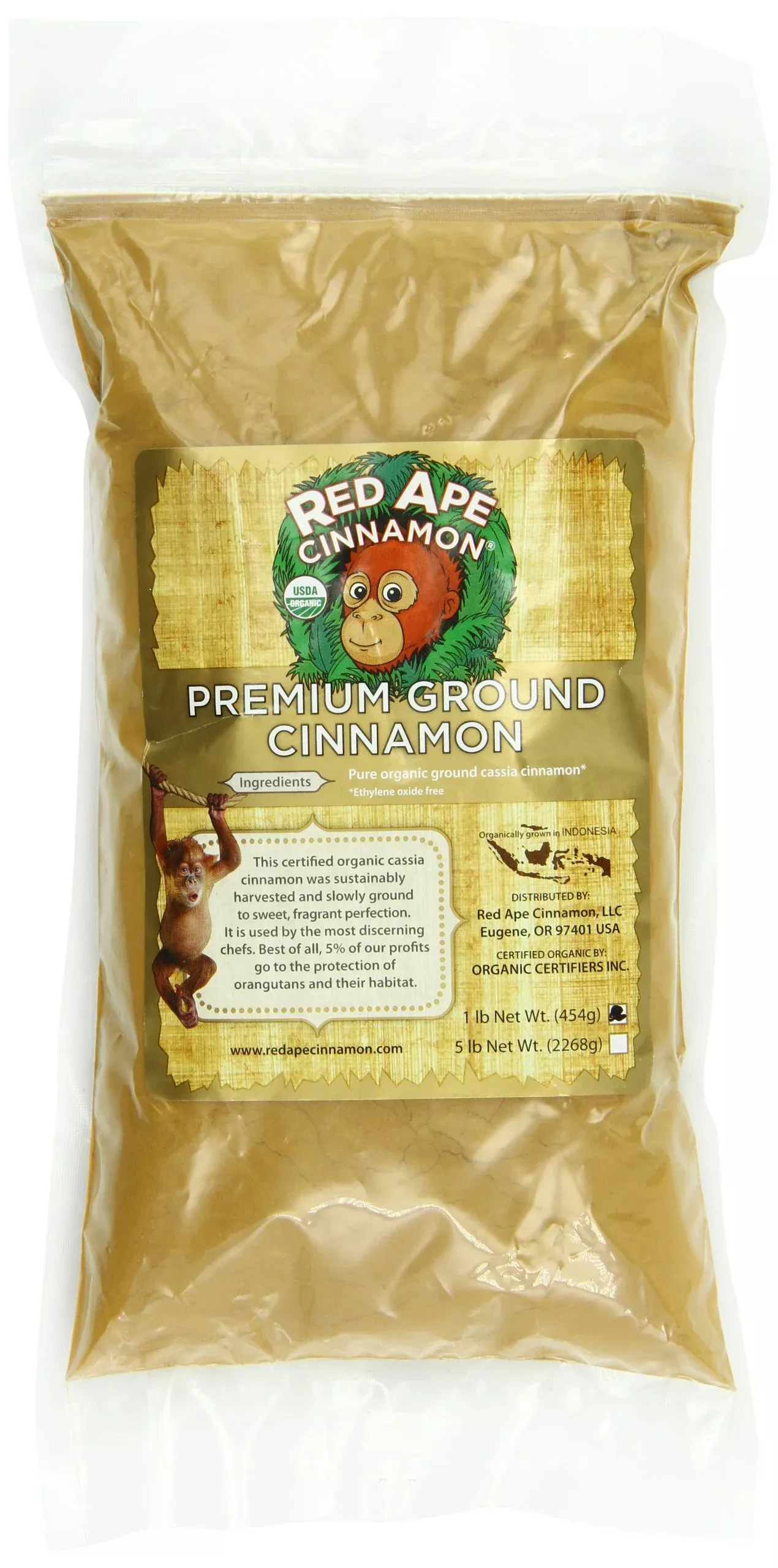 Red Ape Cinnamon Premium Organic Ground Cinnamon, 1 Pound