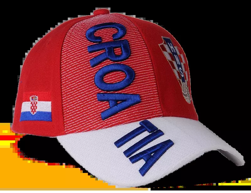Red Croatia 3D Embroidery Hat