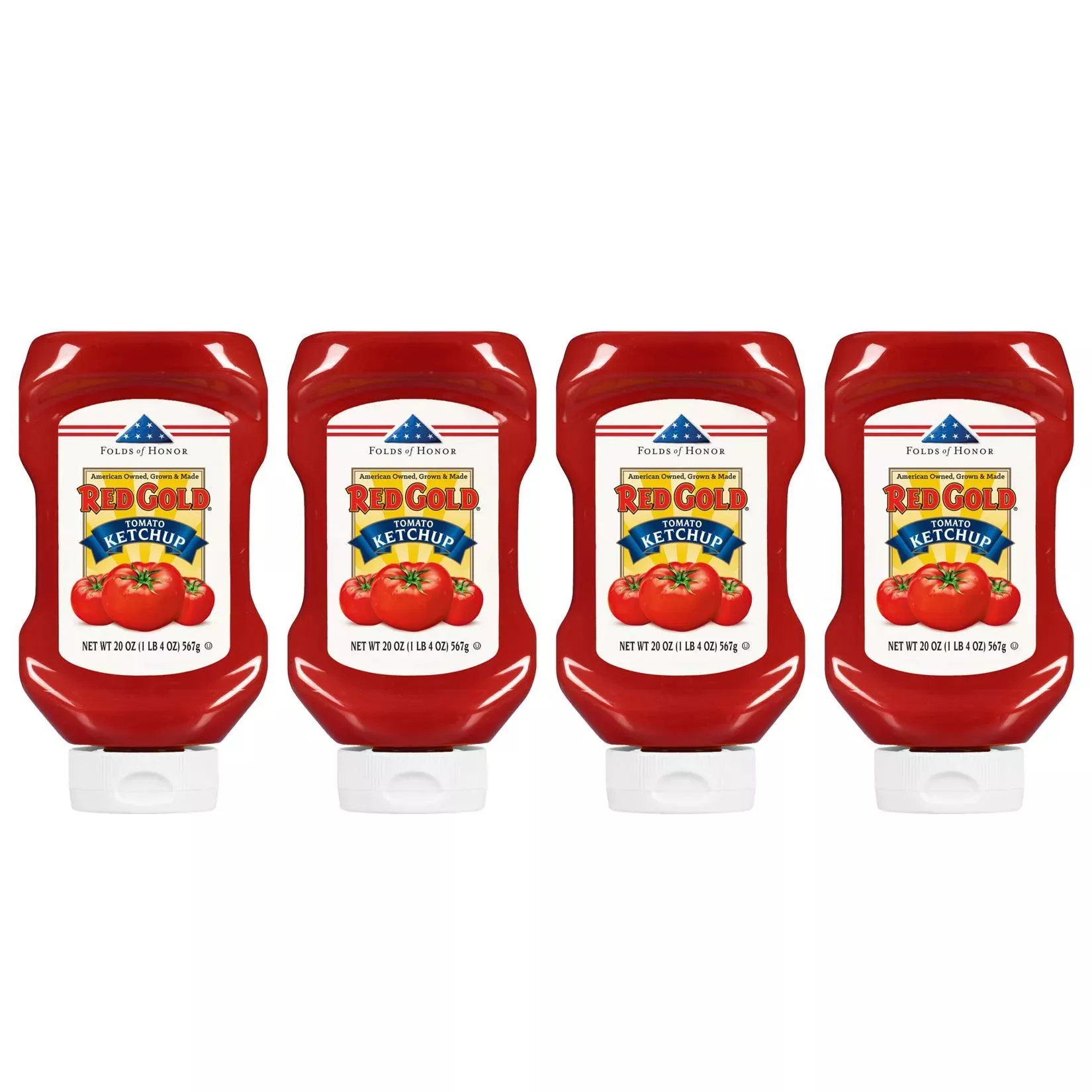 Red Gold Ketchup, (Regular) Squeeze Bottle, 20Oz Bottles (Pack Of 4)