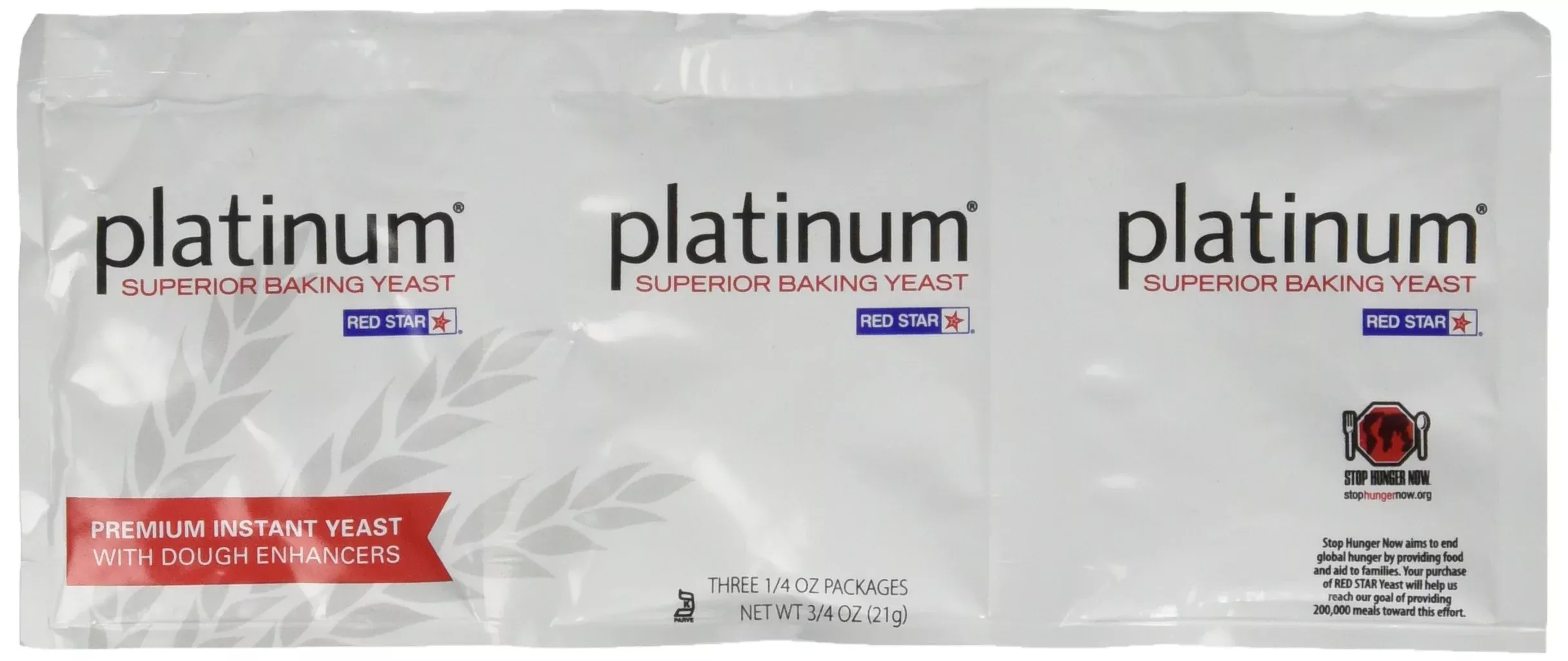 Red Star Platinum Superior Baking Yeast - 3 Ct, 0.25 Ounce (Pack Of 3)