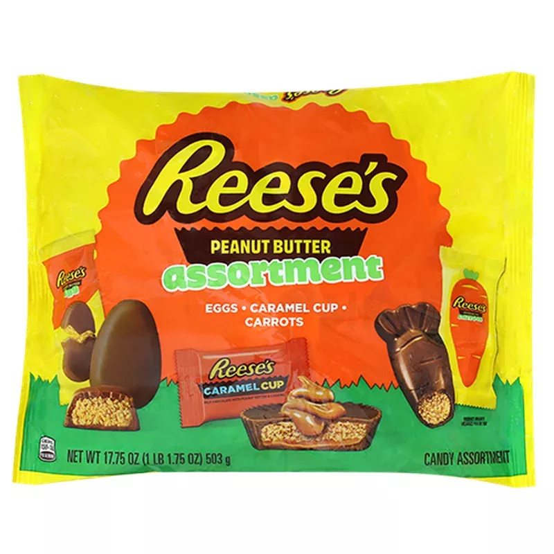 Reese's Peanut Butter Assortment Eggs, Caramel Cup, Carrots 17.75 oz. Bag