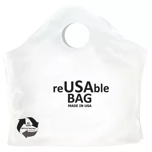 Revolution Consumer Solutions Command Packaging Reusable White Plastic Wave Carry Out Bag 18 X 16 X 9 - 500 Per Case