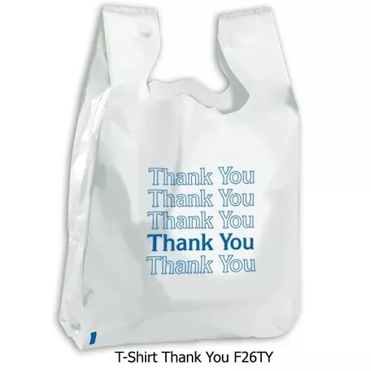 Revolution Consumer Solutions Command Packaging White Carry Out 12 X 7 X 22 "thank You" Bag 1000 Per Case