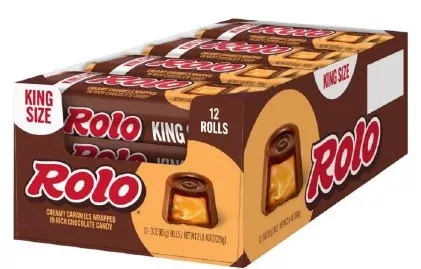 Rolo King Size Caramel Chocolate Candy 2.9 oz 12ct