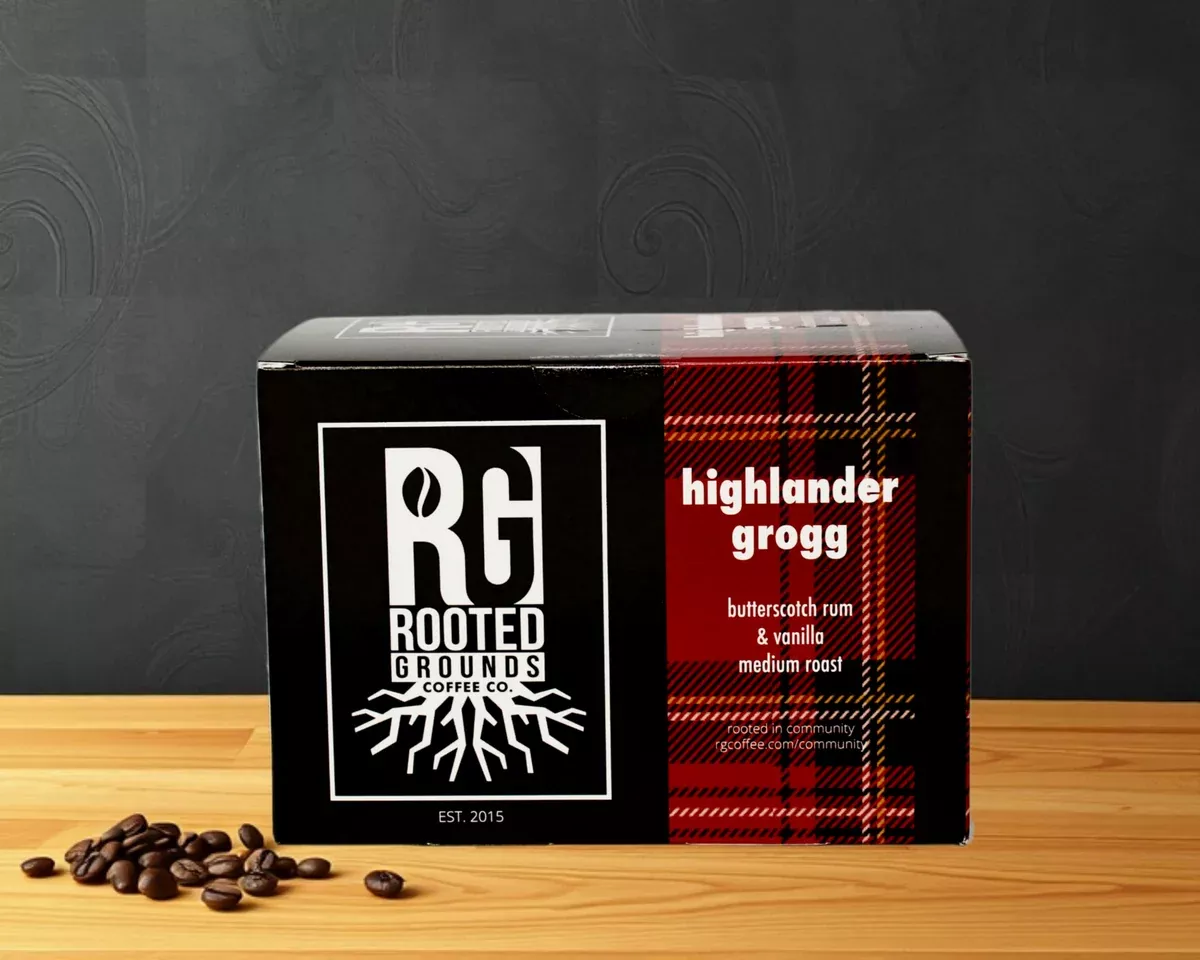 Rooted Grounds Highlander Grogg K-Cup Coffee Pods 12-Count Box