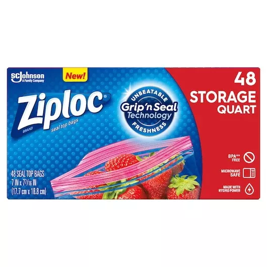 S.c. Johnson Consumer Ziploc Quart Storage Bag 9 - 48 Cnt - 48 Count - 9 Per Case