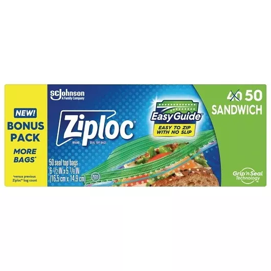 S.c. Johnson Consumer Ziploc Sandwich Bag 50 Count 12 - 50 Cnt