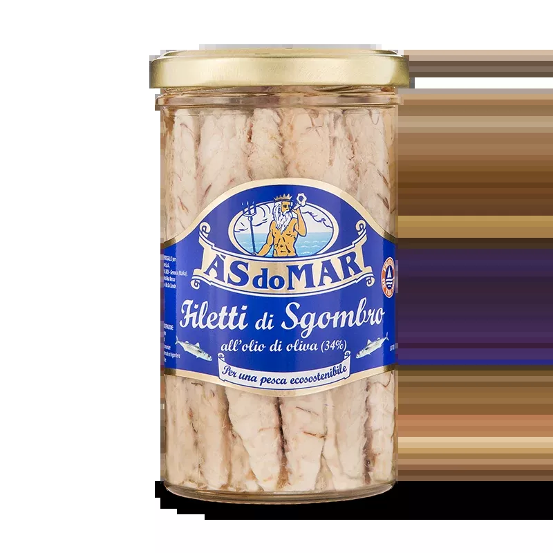 A'S do Mar Makerel Fillets in Olive Oil, 250g Jar