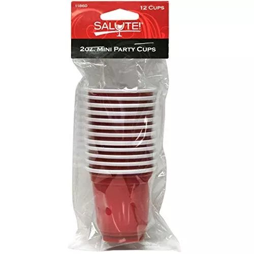 Salute! Solo Mini Party Cups 12 Pc . 2 oz 1 Per Card
