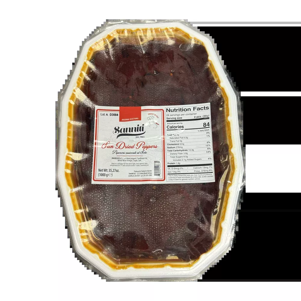 Sanniti Sweet & Savory Sun Dried Peppers, 2.2 lbs | 1000g