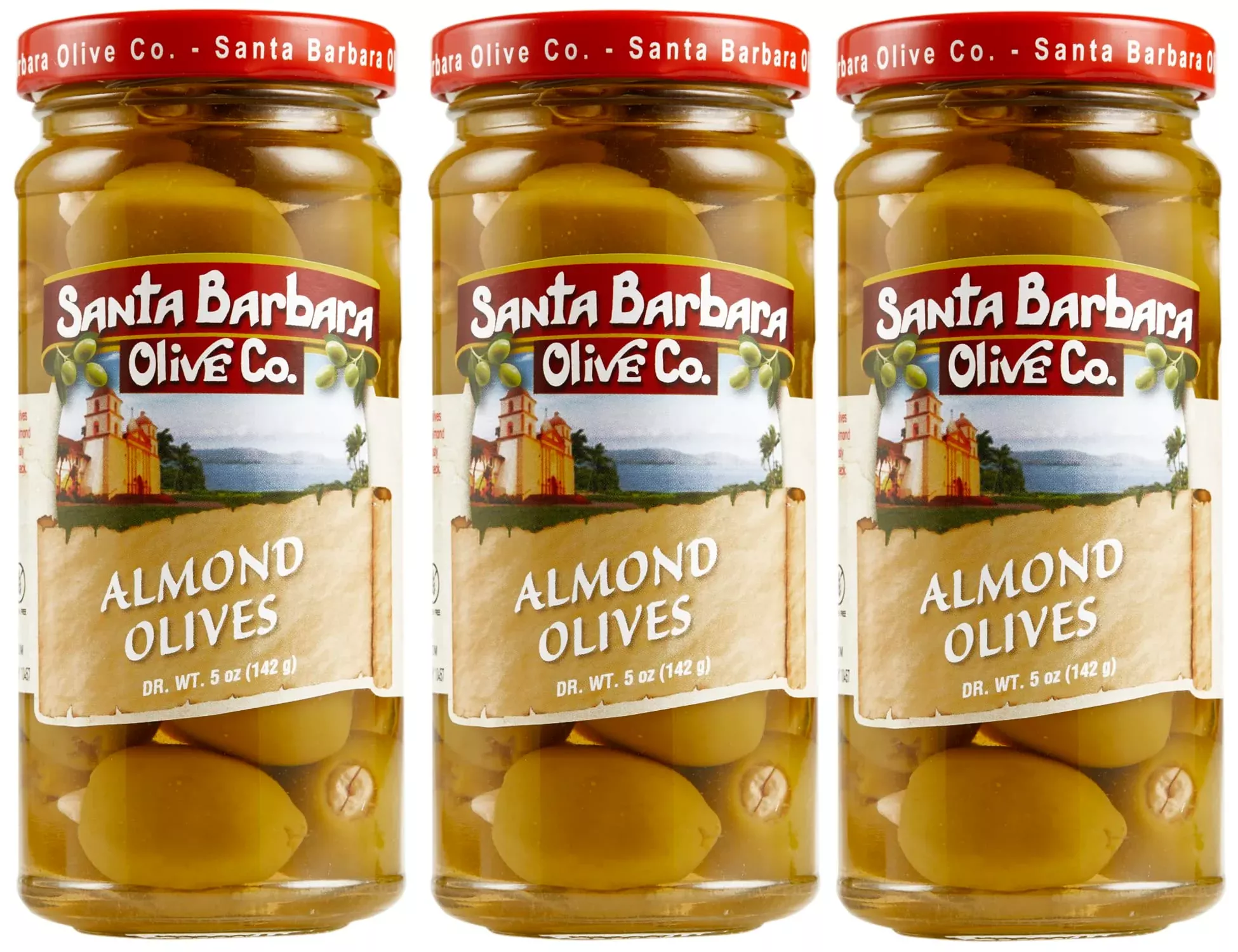 Santa Barbara 3Pk Almond Stuffed Olives 5Oz
