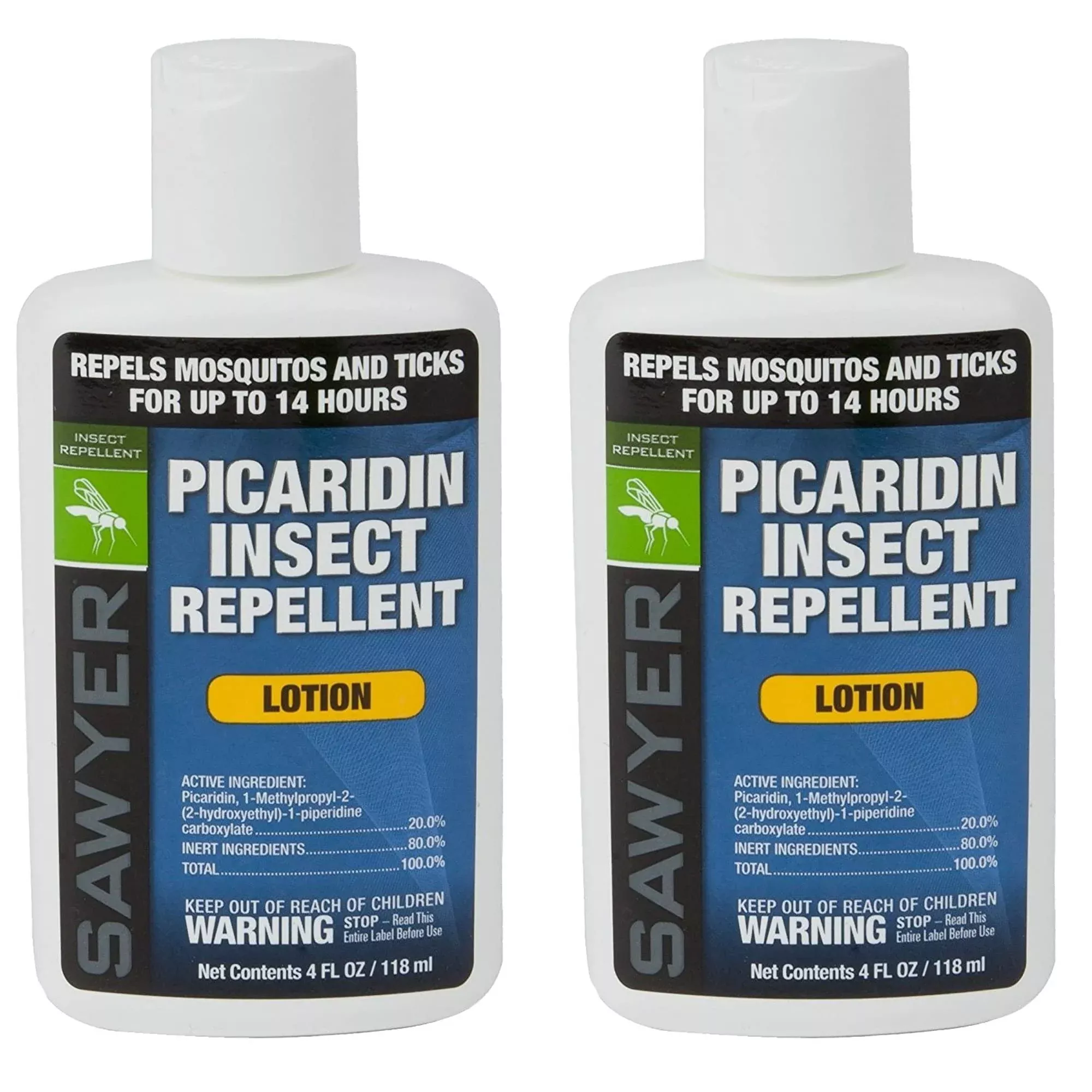 Sawyer 20% Picaridin Insect Repellent Lotion, 4 oz Twin Pack, White, M