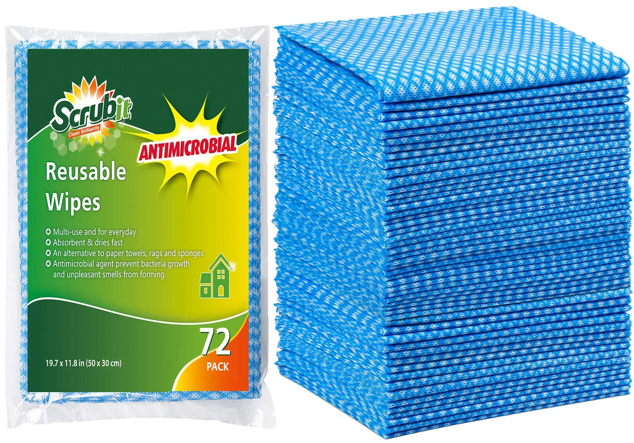 Scrubit Reusable Cleaning Wipes - Cleaning Cloth For Kitchen And Office - Dish Cloths For Washing Dishes - Multi Purpose Cleanin