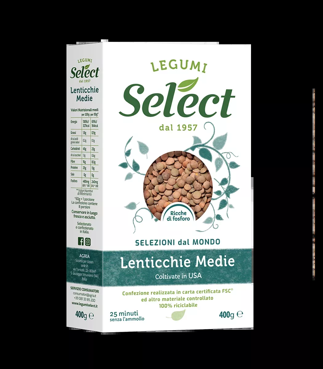Select Medium Lentils, Grown in USA, Medie, 14.1 oz | 400g