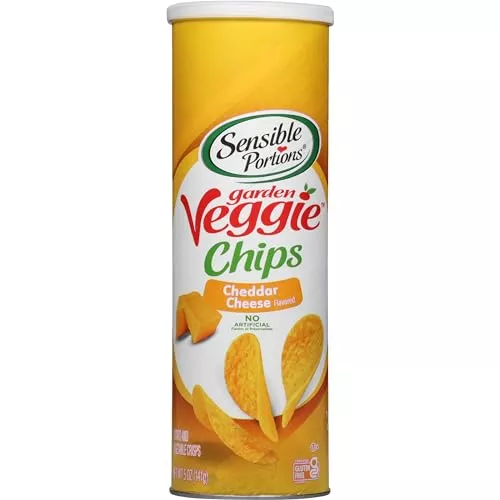 Sensible Portions Stacked Garden Veggie Chips, Cheddar, 5 Oz (Pack Of 12)