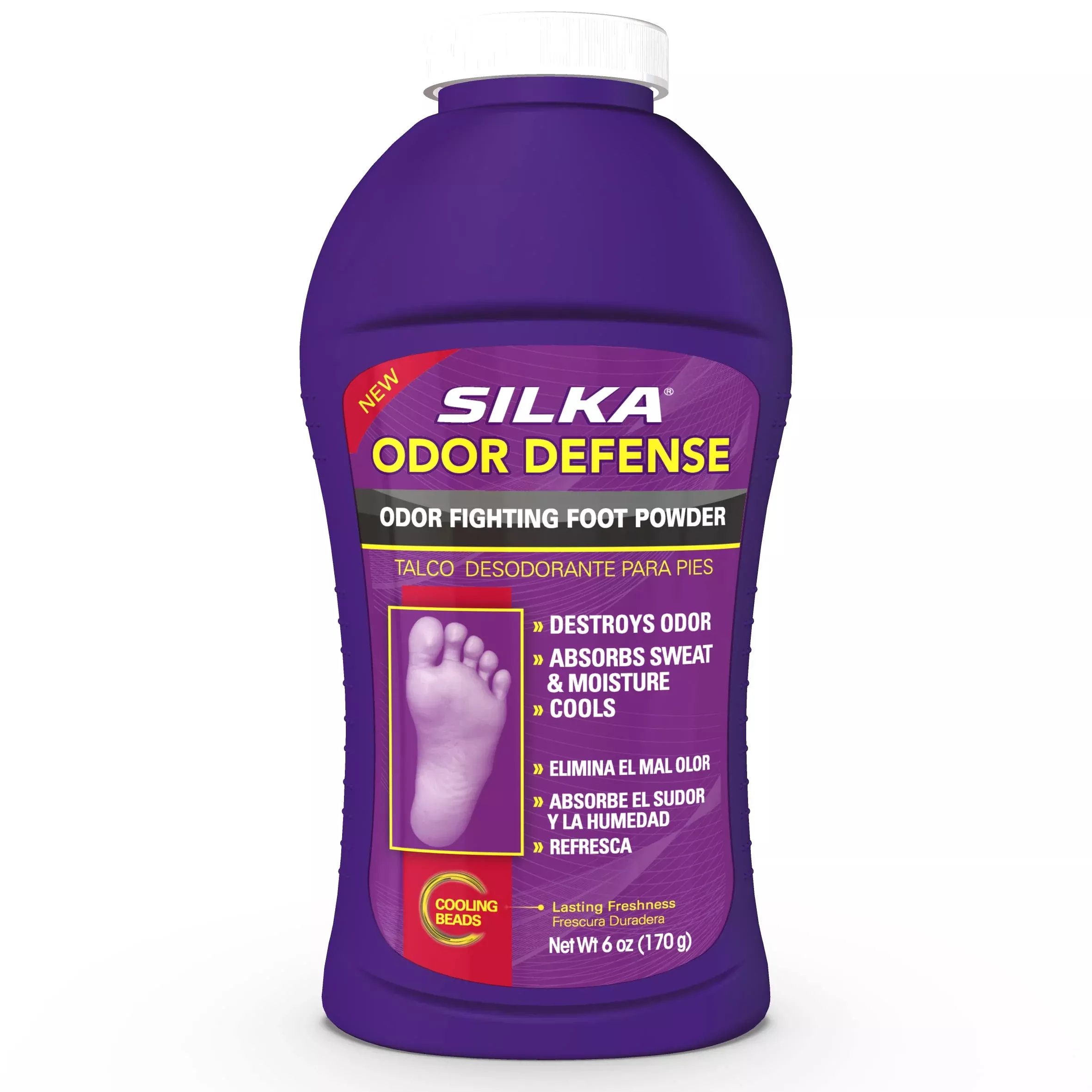 Silka Odor Fighting Foot Powder & Shoe Deodorizer With Corn Starch Pow