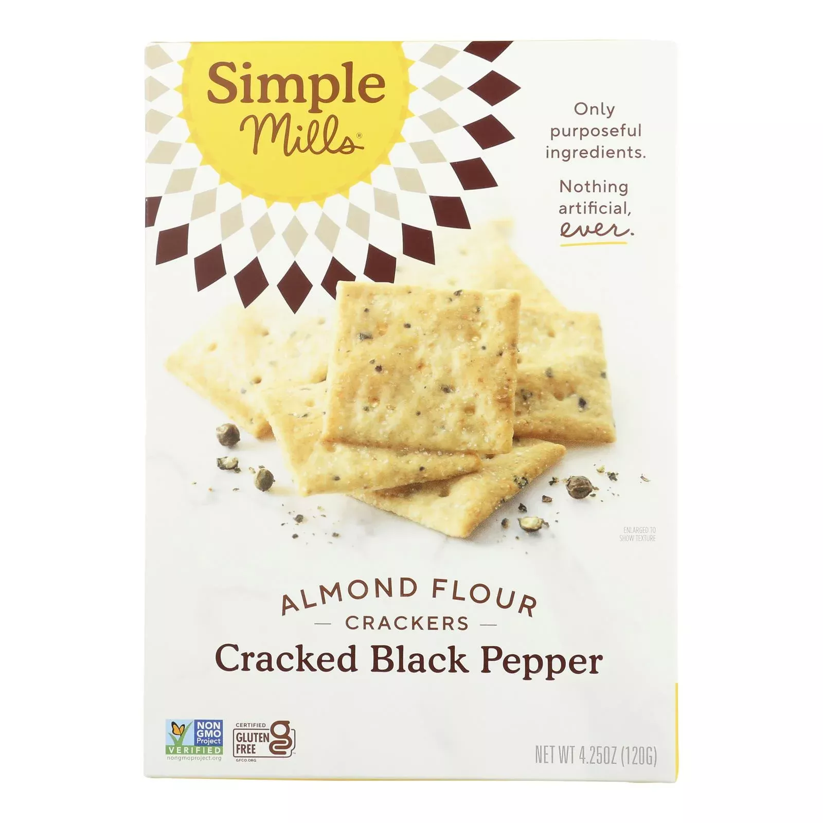 Simple Mills Cracked Black Pepper Almond Flour - Case of 6 - 4.25 Ounce