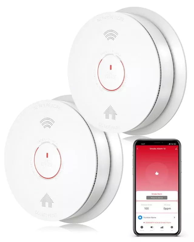 Siterwell Smart Smoke And Carbon Monoxide Detector With Auto-Check, 2.
