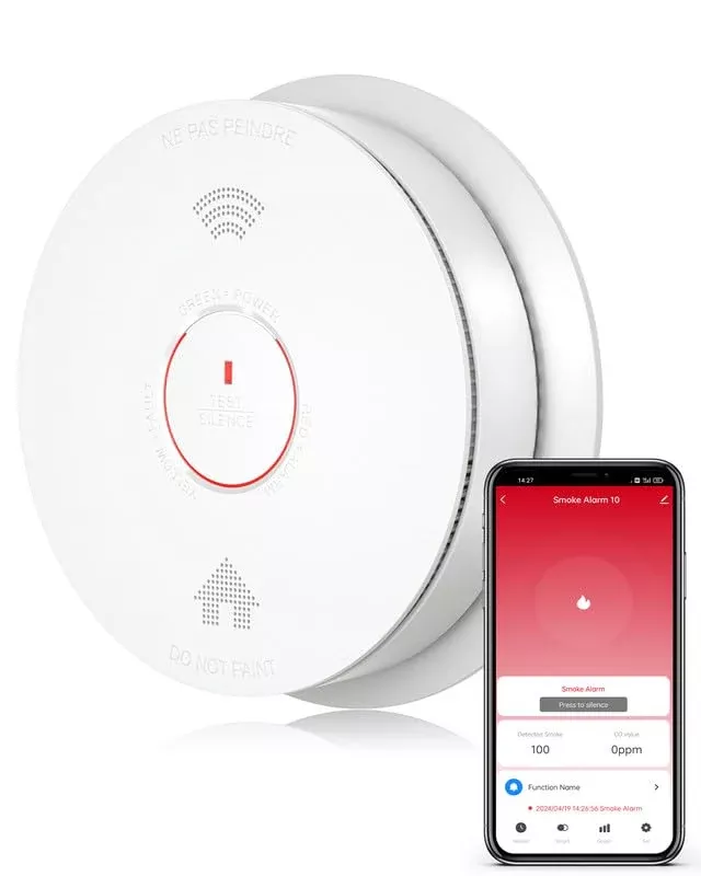 Siterwell Wifi Smoke Detector, Smart Smoke And Carbon Monoxide Detecto