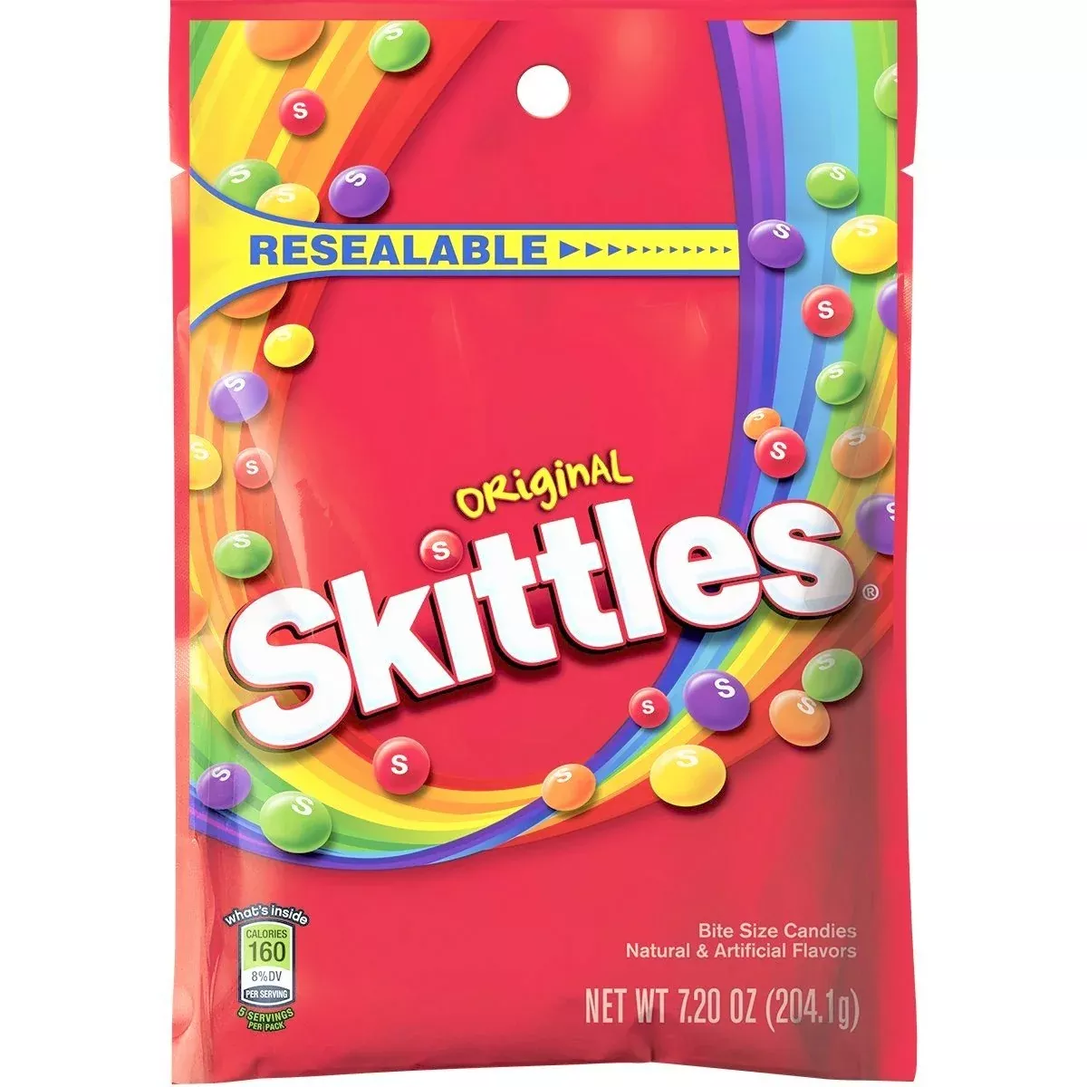 Skittles Orig Peg Bag 7.2 oz Single Bag