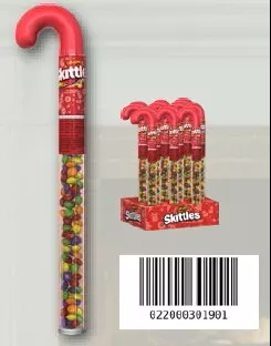 Skittles Original Fruit Candy Cane - 2.6 oz 12ct