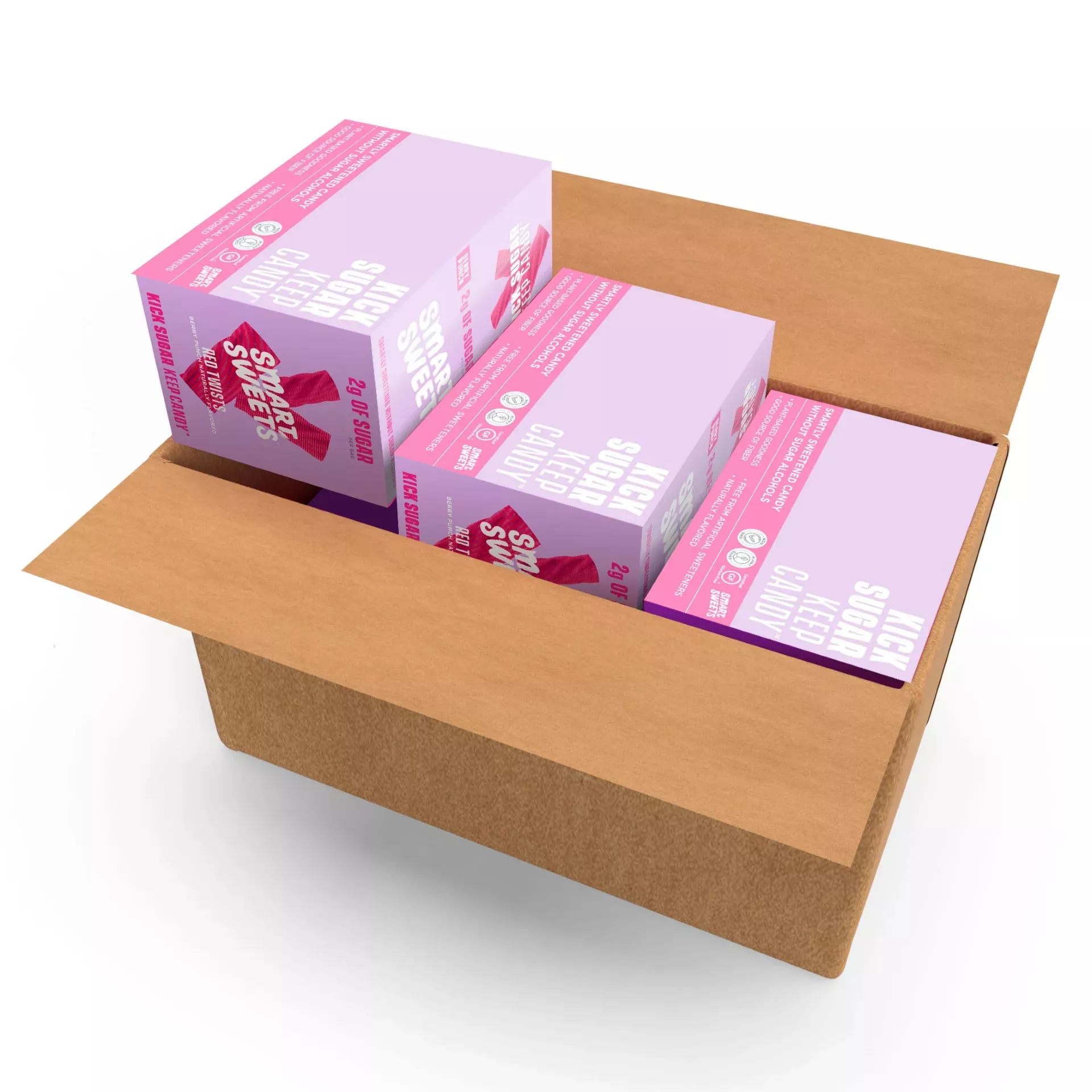 Smartsweets Red Twists 1.8 Ounce Size - 72 Per Case