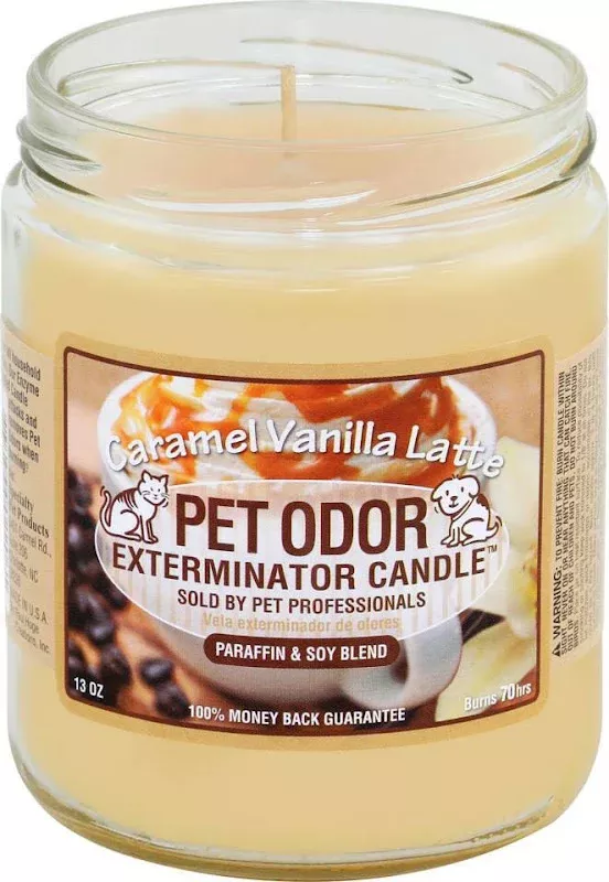 Smoke Odor Exterminator Caramel Vanilla Latte 13 oz Jar Candle - 12ct