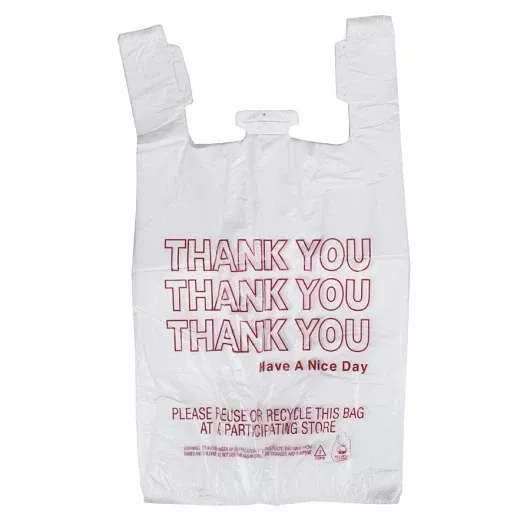 Spectrum Plastics Inc. Spectrum 11.5 Inch X 6.5 Inch X 21 Inch 12 Microns Thank You White T-shirt Bag 1 - 1000 Cnt - 1000 Count - 1 Per Case