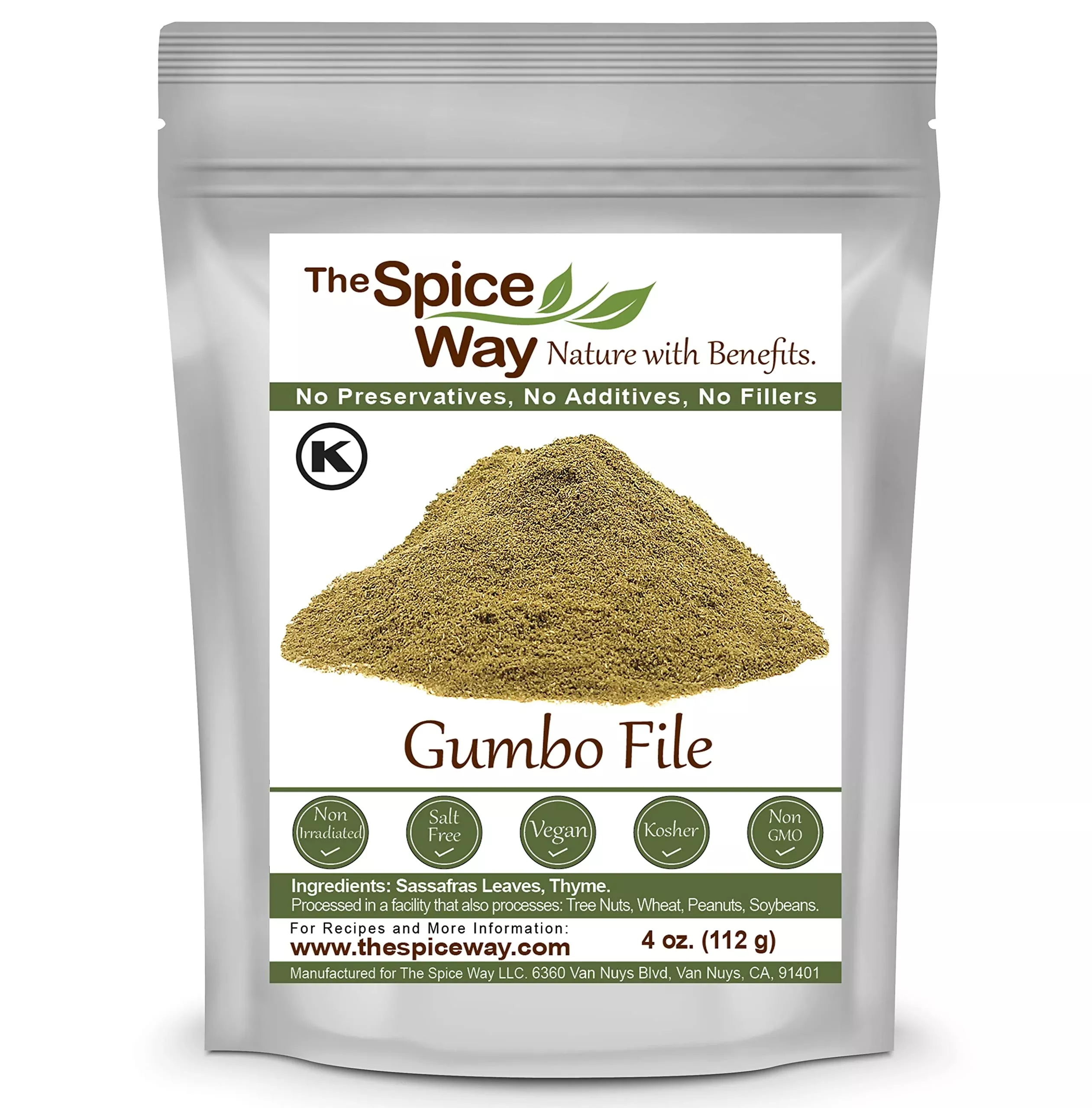The Spice Way Gumbo File - (4 Oz) Made With Premium Ground Sassafras Tree Leaves