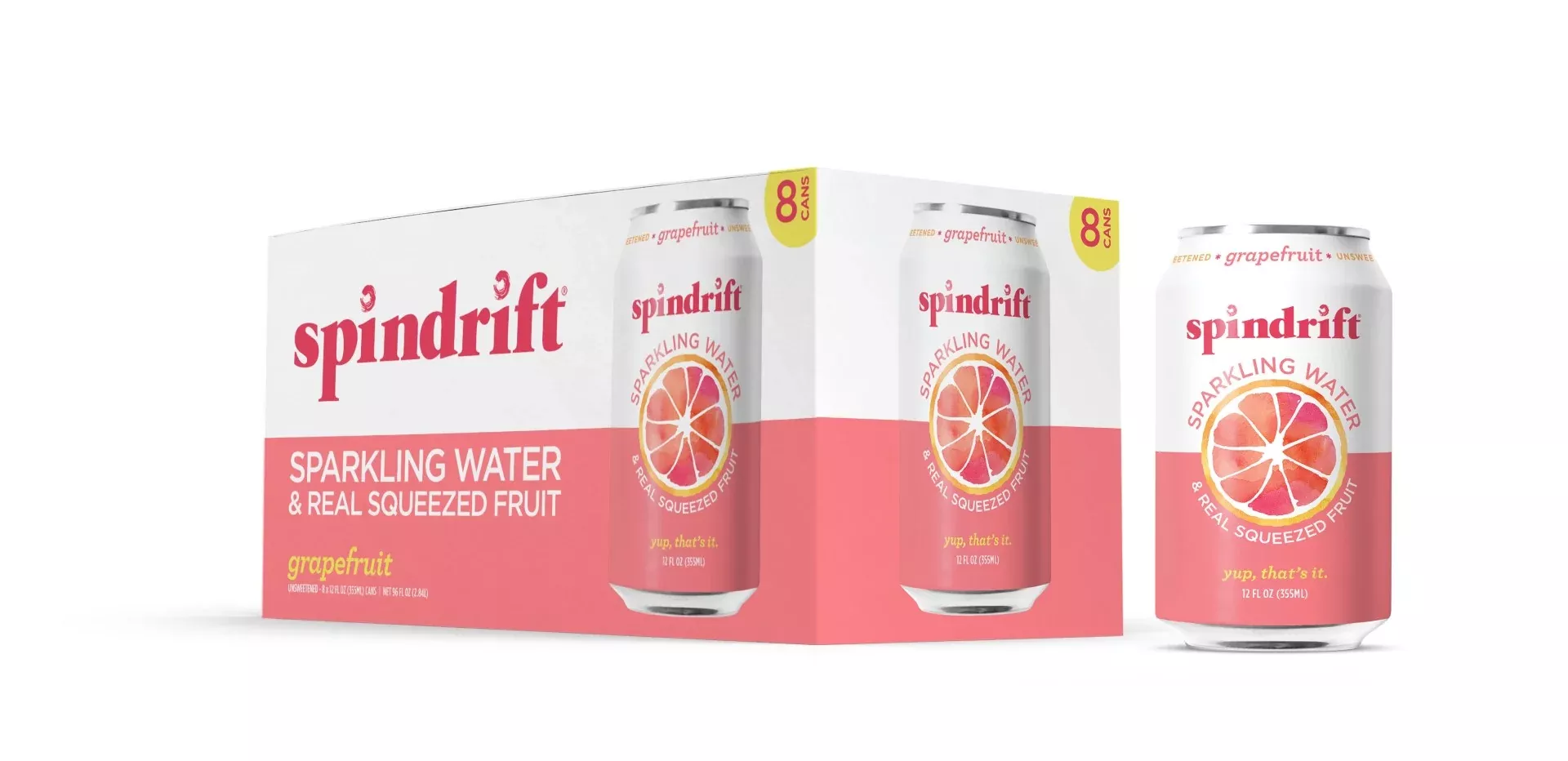 Spindrift Beverage Company Spindrift Grapefruit Flavored Sparkling Water 12 Fluid Ounce - 24 Per Case