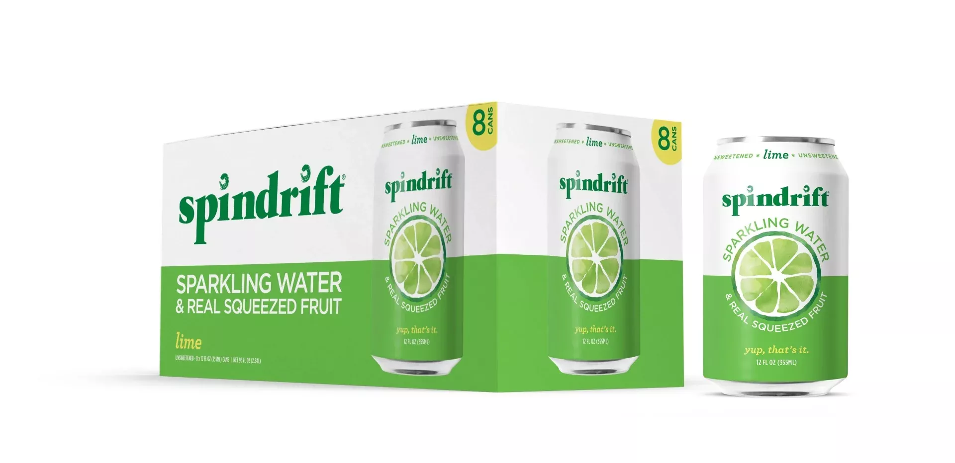 Spindrift Beverage Company Spindrift Lime Flavored Sparkling Water 12 Fluid Ounce - 24 Per Case