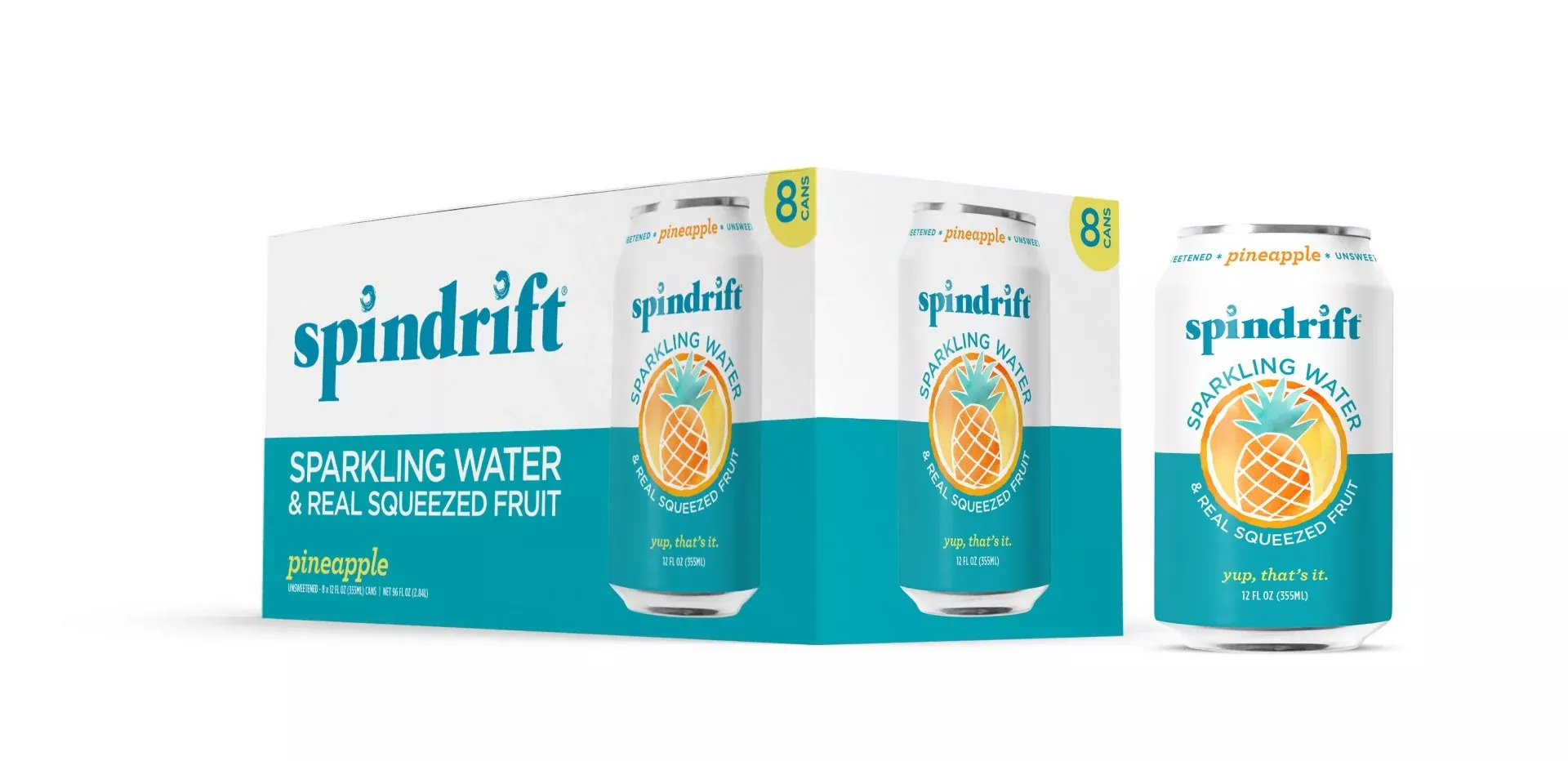 Spindrift Beverage Company Spindrift Pineapple Flavored Sparkling Water 12 Fluid Ounce - 24 Per Case