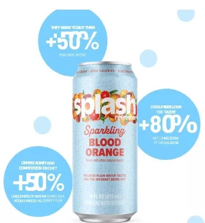 Splash Blood Orange Water 16 oz 12ct